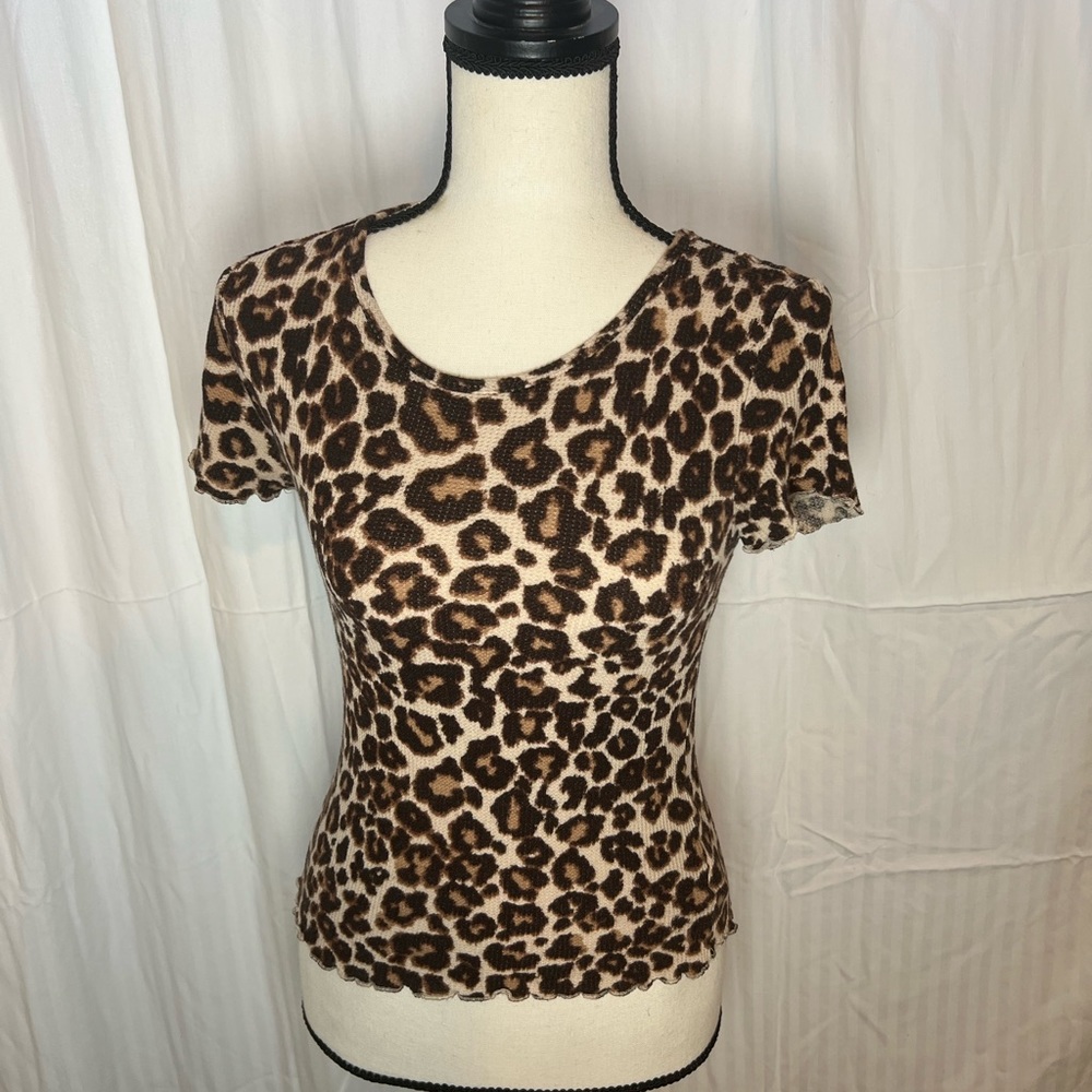 Cheetah print knit tee - So size S